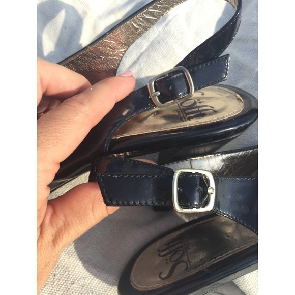 SOFFT womens slingback heels black adjustable patent leather 9.5 Scafati 1255511 - Picture 7 of 7